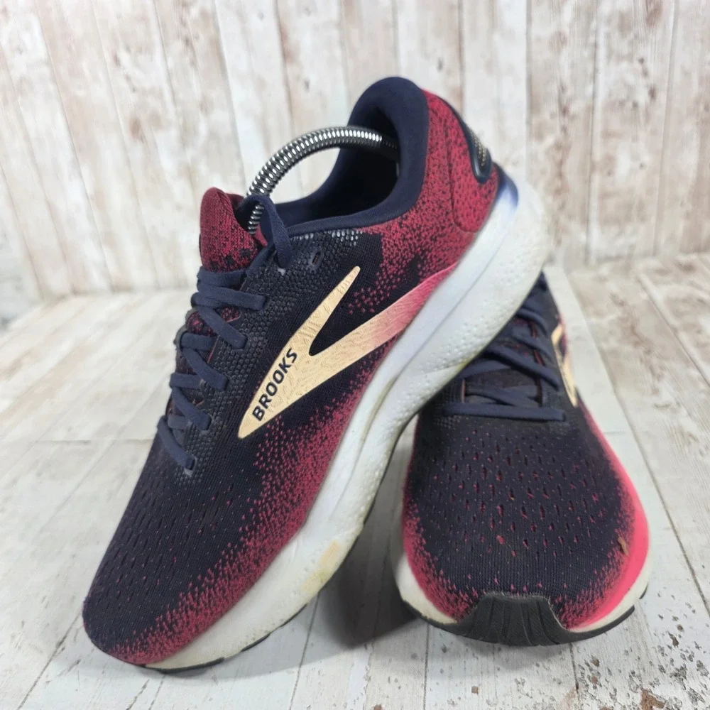 Brooks Ghost 16 Womens 10.5 Extra Wide 2E Navy Bordeaux Running Shoes